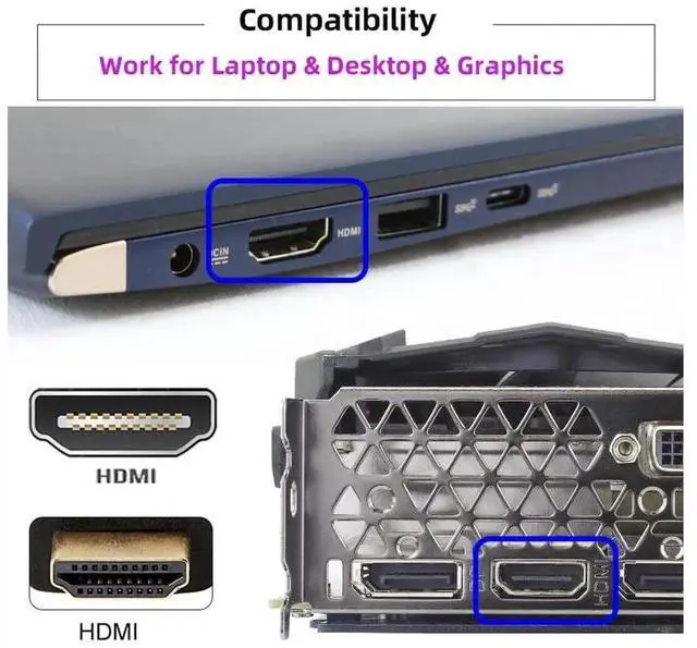 Alt view image 3 of 7 - Adapter Virtual Display Adapter 4K HDMI 1.4 DDC EDID Dummy Plug Headless Ghost Display Emulator HDTV Gold Color 4K@60Hz