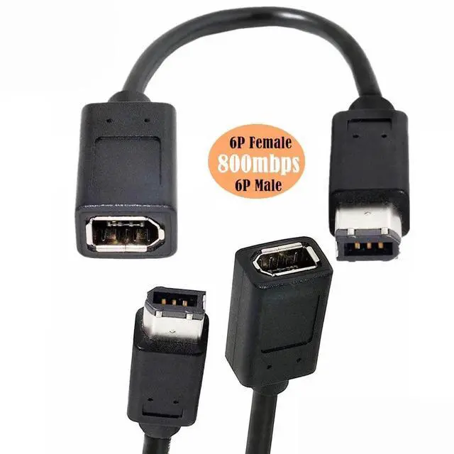 Alt view image 2 of 7 - IEEE 1394 6Pin Female to 1394a 6Pin Male Extension Data Video Capture Card Firewire 400 to 400 Cable 20cm