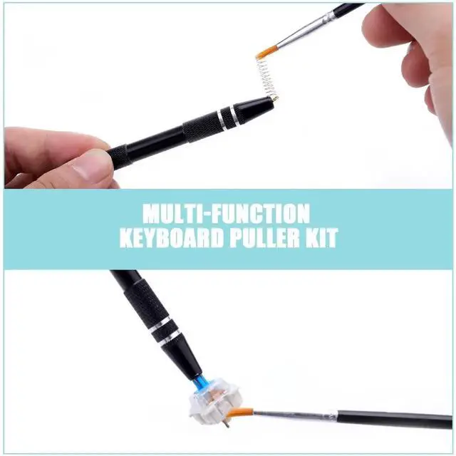 Alt view image 7 of 7 - Mechanical Keyboard Switch Puller Set, Keycap Remover Kit Keyboard Cleaner Tool Including Keycap Puller, Switch Clamp, Stem Holder, Lube Pen-Easy to Pull (Black)