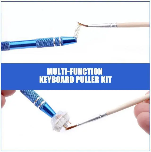 Alt view image 5 of 7 - Mechanical Keyboard Switch Puller Set, Keycap Remover Kit Keyboard Cleaner Tool Including Keycap Puller, Switch Clamp, Stem Holder, Lube Pen-Easy to Pull (Blue)