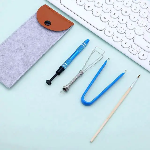 Alt view image 4 of 7 - Mechanical Keyboard Switch Puller Set, Keycap Remover Kit Keyboard Cleaner Tool Including Keycap Puller, Switch Clamp, Stem Holder, Lube Pen-Easy to Pull (Blue)