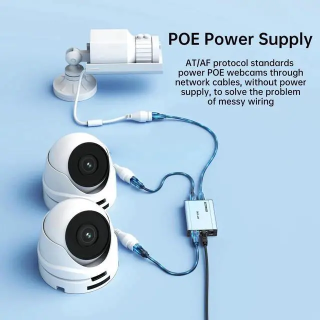 Alt view image 4 of 7 - MT-VIKI Upgraded POE Ethernet Splitter - 1 to 3 1000Mbps, No Power Supply Required, Dual RJ45 Splitter for Cat5e/6/7/8 Cable, Compatible with POE IP Camera, Switch and More