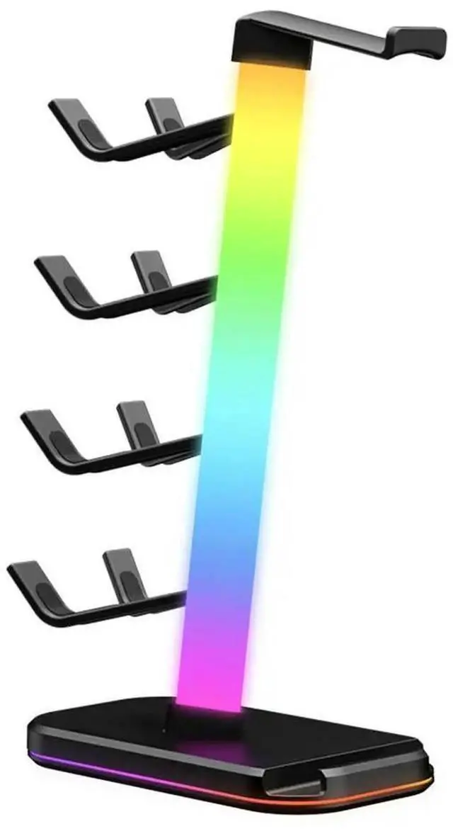 Alt view image 2 of 7 - JAENFONG 3 in 1 Headphone and Controller Stand 2 X Type-C & 1 X USB 2.0 Gaming Controller Headset Holder for Switch/Headphones/Controller