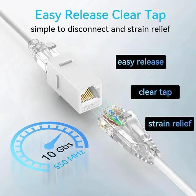 Alt view image 3 of 6 - Cat6a Patch Cables Slim 0.5ft (24 Pack), Flexible Cat6 Ethernet Patch Cable 10G 550MHZ, 28AWG Pure Copper Cat6 Patch Cable for Network Cabinet, Cat 6 Patch Cable White