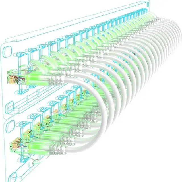 Main image of Cat6a Patch Cables Slim 0.5ft (24 Pack), Flexible Cat6 Ethernet Patch Cable 10G 550MHZ, 28AWG Pure Copper Cat6 Patch Cable for Network Cabinet, Cat 6 Patch Cable White