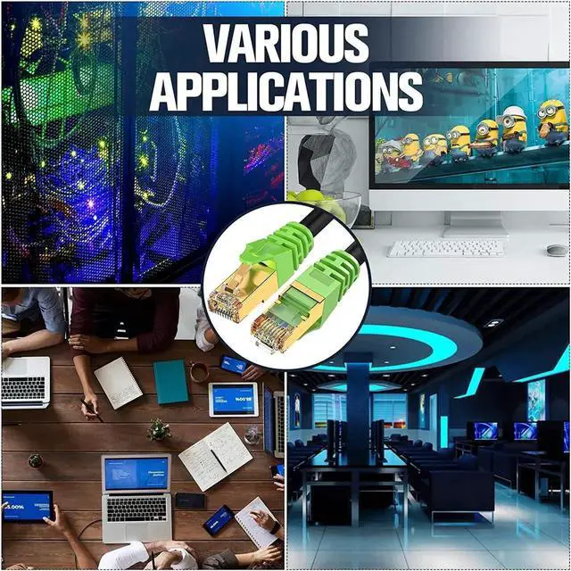 Alt view image 5 of 6 - Cat8 Ethernet Cable 50Ft S/FTP Outdoor&Indoor Heavy Duty High Speed Cat8 LAN Network Cable 40Gbps 2000Mhz with Gold Plated RJ45 Connector Weatherproof Resistant for PC