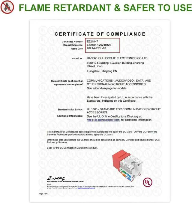 Alt view image 5 of 7 - 25-Pack 90 Degree Cat6 RJ45 Keystone Jack, Punch Down Keystone Jack Adapter-Red UL Listed