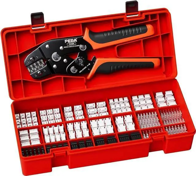 Main image of Crimping Tool Connector Kit, Dupont 2.54mm/JST-XH 2.5mm Connector Kit, 21 Types of Connectors, AWG32-20 Ratcheting Crimper Tool for JST-XH/SM/PH/SYP/RE, Dupont, KF2510, Molex, AMP EI Series, etc