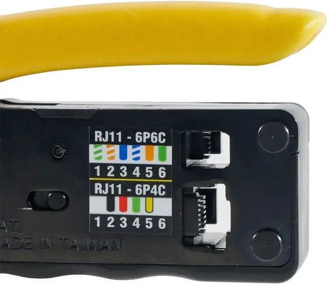 Alt view image 3 of 5 - Klein Tools VDV226-107 Compact Ratcheting Modular Data Cable Crimper / Wire Stripper / Wire Cutter, CAT6, CAT5, CAT3, Flat-Satin Voice Cable