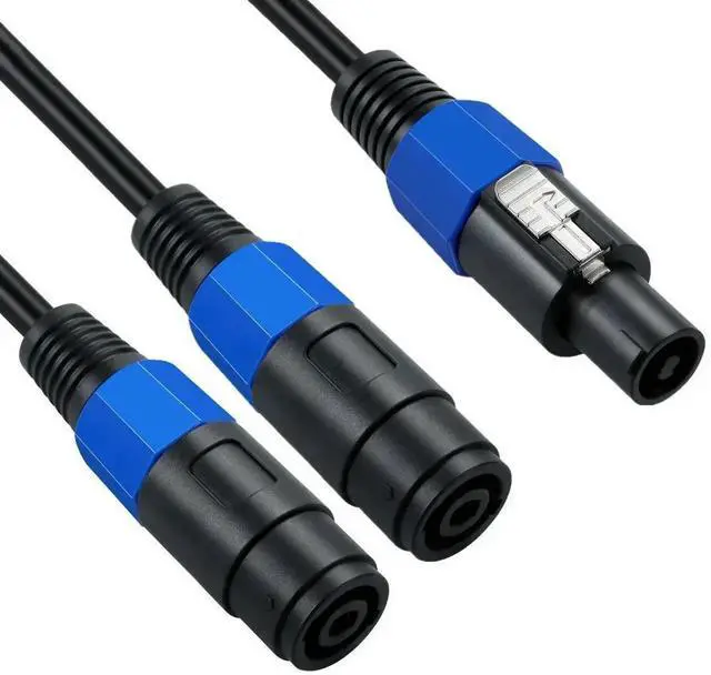 Alt view image 3 of 3 - JAENFONG Speakon Splitter Cable,1 Male to 2 Female XLR Y Splitter Speakon Splitter Cable Speakon 1-Male to 2-Female1Pack