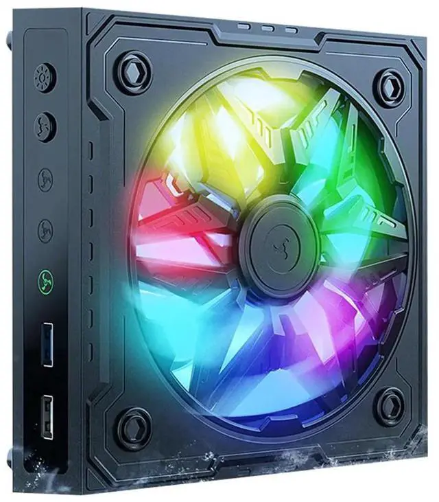 Alt view image 2 of 3 - JAENFONG For Xbox Series X Console Cooling Fan with RGB Light Low Noise Top Fan Dust Proof Auto Cooling Fan 2 USB Port for Game Players