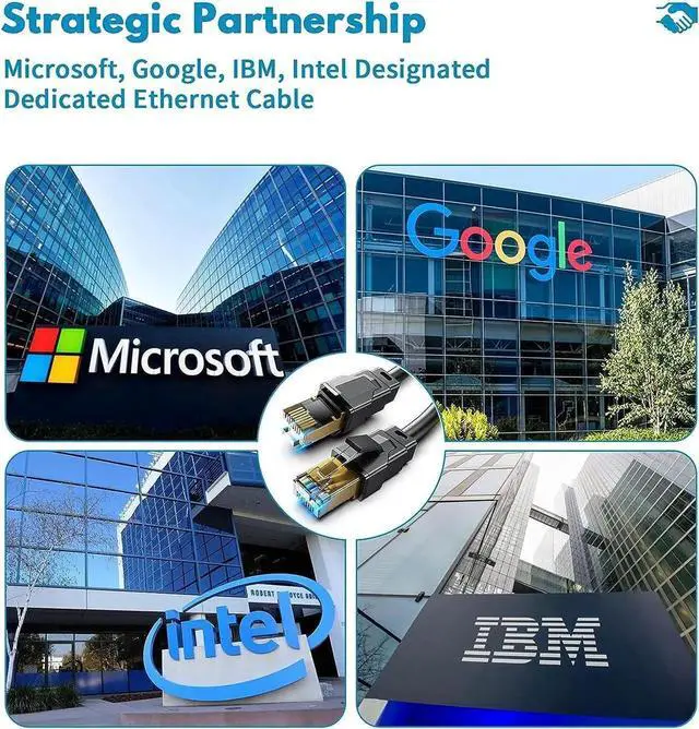 Alt view image 2 of 7 - Cat 8 Ethernet Cable, 30ft Heavy Duty High Speed Internet Network Cable, Professional LAN Cable, 26AWG, 2000Mhz 40Gbps with Gold Plated RJ45 Connector, Shielded in Wall, Indoor&Outdoor