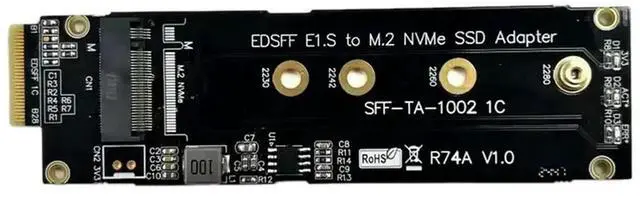 Alt view image 2 of 3 - JAENFONG Pcie X4 5.0 Nvme Extension Riser Card M.2 SSD To EDSFF 4C+ E1.S Adapter For M.2 NGFF Key M (2230) 22Mm X 80Mm Nvme Card