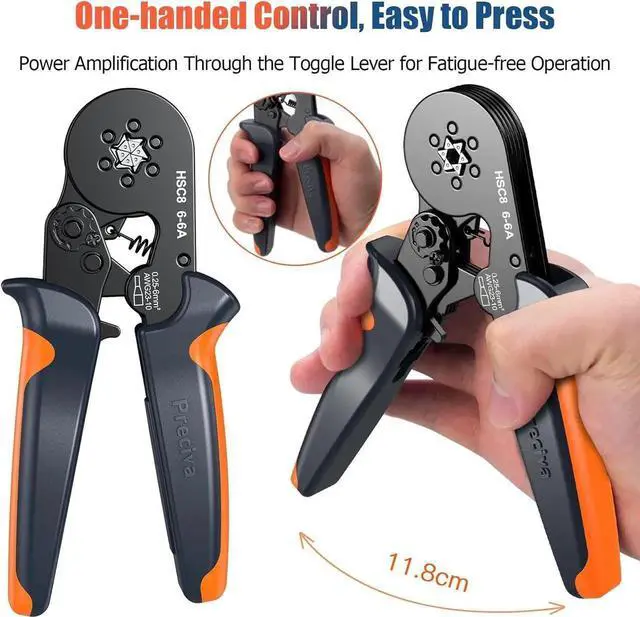 Alt view image 4 of 7 - Ferrule Crimping Tool Kit with 1900PCS Wire Connectors, Hexagonal AWG23-10 Sawtooth Self-Adjustable Ratchet Wire Terminals Crimper Kit