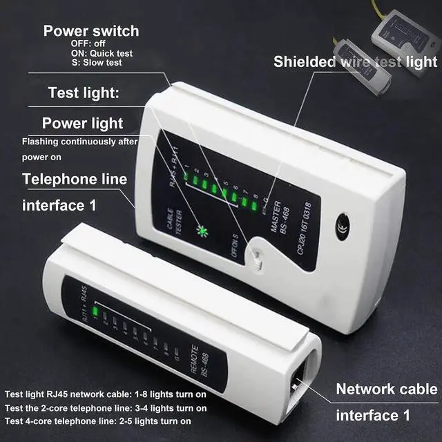 Alt view image 4 of 6 - RJ45/RJ12/RJ11 Computer Crimper Network Tool Kit Cable Tester, Cat5/Cat6 Ethernet Maintenance Crimp Stripper Set, 8P/4P/6P LAN Repair Cutter Suitable for DIY&Household(Black)