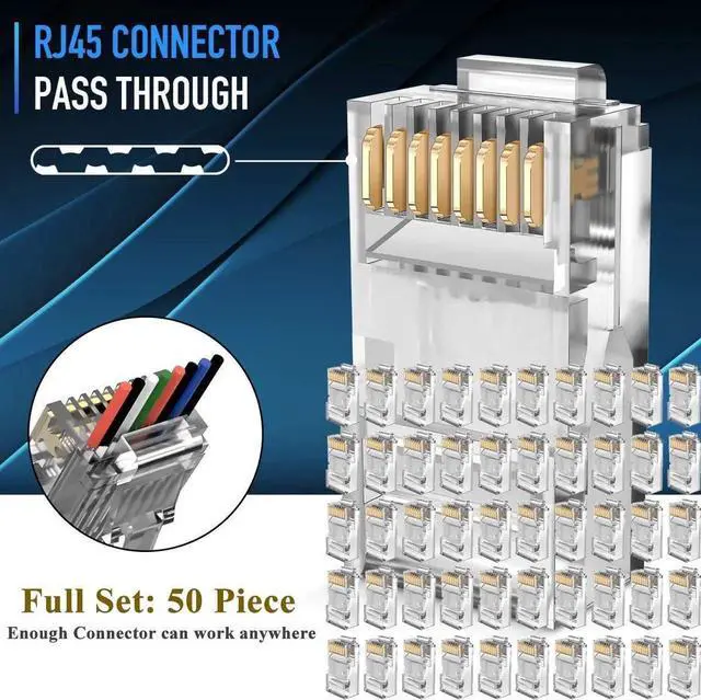 Alt view image 3 of 6 - CAT5 Crimper Tool Kit for RJ45 Crimping Tool Set CAT6, Professional Network Crimper Wire Connector Stripper Cutter, Computer Maintenance Ethernet Lan Cable Pliers Tester Repair