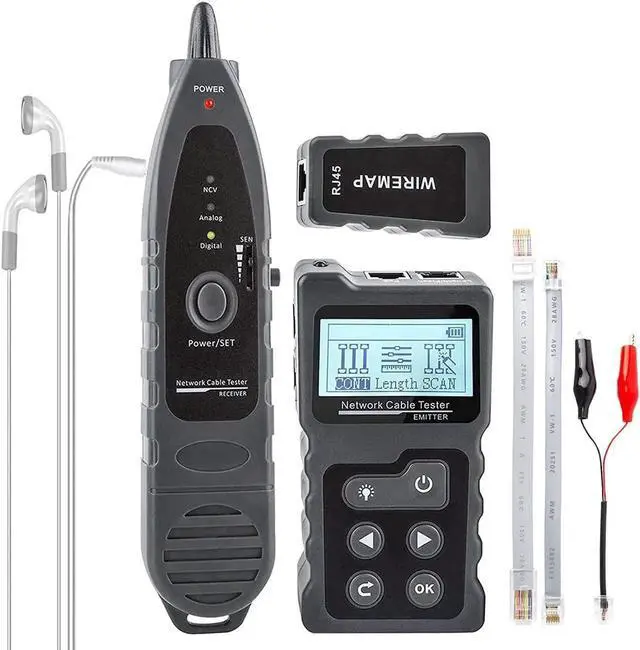 Alt view image 3 of 7 - Advanced Network Cable Tester With PoE& NCV & Lamp For CAT5e/CAT6/CAT6a, Multifunction Wire Tracker Cable Tester For Tracker Underground Telephone Line Finder Home Repair