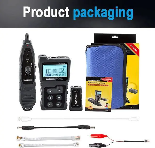 Alt view image 2 of 7 - Advanced Network Cable Tester With PoE& NCV & Lamp For CAT5e/CAT6/CAT6a, Multifunction Wire Tracker Cable Tester For Tracker Underground Telephone Line Finder Home Repair