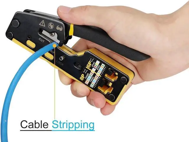Alt view image 7 of 7 - Pass Through RJ45 Crimp Tool Kit Ethernet Crimper CAT5 Cat5e Cat6 Crimping Tool Kit
