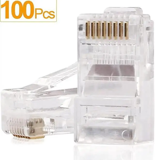 Main image of RJ45 Connectors Cat6 Connector Cat5e Connectors Cat5 Connectors RJ45 Ends Ethernet Cable Crimp Connectors100Pcs