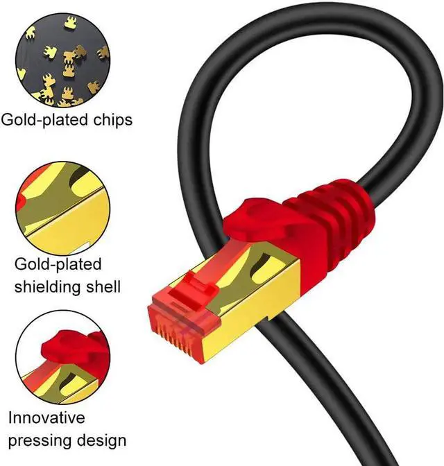 Alt view image 6 of 7 - Outdoor CAT 7 Ethernet Cable 80 ft,Yeung Qee CAT7 ethernet Cable RJ45 LAN Cable Gigabit Network Patch Cord SSTP Waterproof Direct Burial for Modem, Router, Patch Panel, PC,Laptop(80FT/25m)