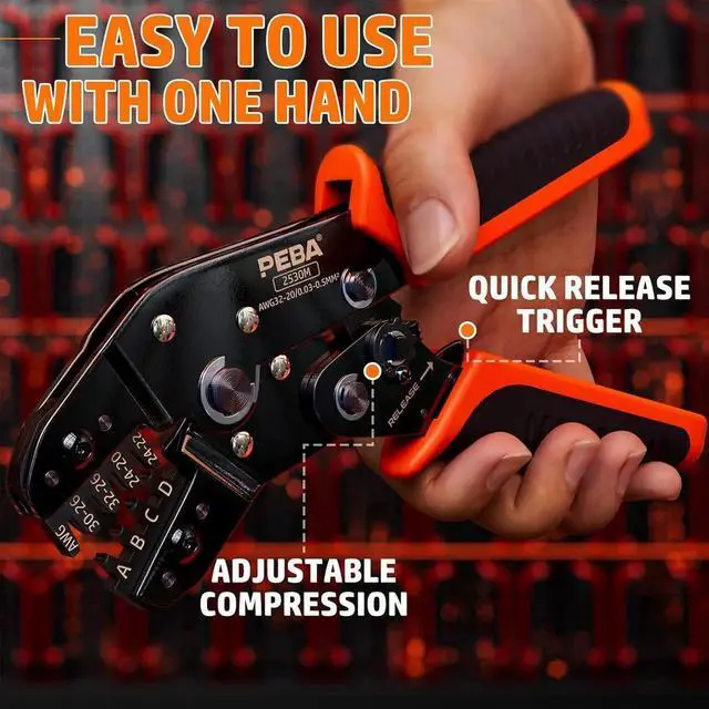 Alt view image 5 of 7 - Micro Connector Pin Crimping Tool 32-20AWG, JST Crimping Tool kit with 18 types 2.5mm JST-XH Connectors, Ratcheting Crimper Wire EDM Cutting Jaw for JST-XH/SM/VH 3.96mm,D-Sub,Open Barrel,Molex
