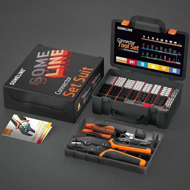 Alt view image 7 of 7 - Crimp Tool Connector Kit, JST-XH/SM/SYP 2.5mm and Dupont 2.54mm Connector Set, 27 Types of Connectors, 30-20 AWG Ratcheting Crimper for JST Series,KF2510,Molex,AMP EI Series