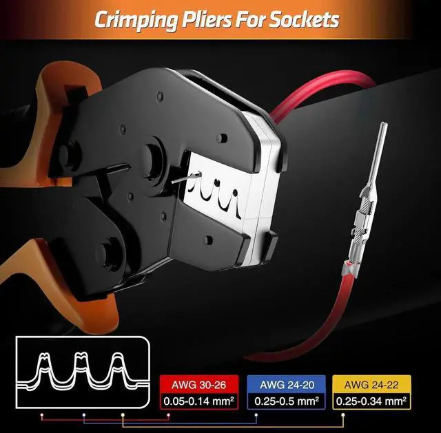 Alt view image 6 of 7 - Crimp Tool Connector Kit, JST-XH/SM/SYP 2.5mm and Dupont 2.54mm Connector Set, 27 Types of Connectors, 30-20 AWG Ratcheting Crimper for JST Series,KF2510,Molex,AMP EI Series