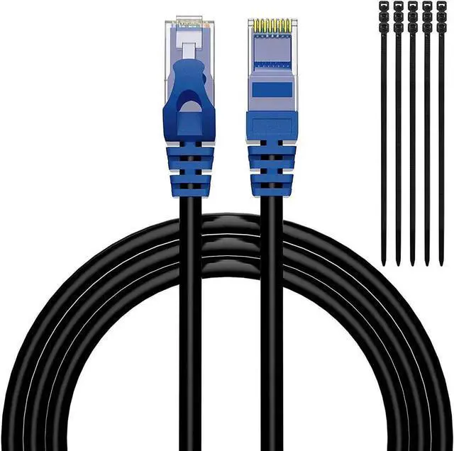 Alt view image 2 of 7 - Cat6 Outdoor Ethernet Cable 100 feet, Adoreen Heavy Duty Cord(from 25ft to 300ft) Waterproof and Direct Burial & Indoor,POE,Cat 6 Cat5e Cat5 Network Internet RJ45 LAN,UV PE Jacket with 15 Ties (30.5m)