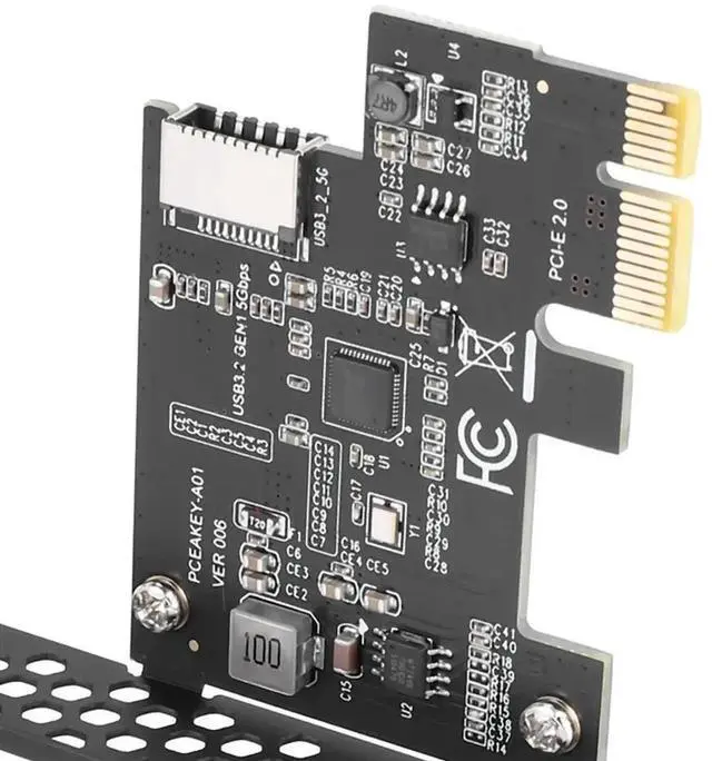 Main image of JAENFONG PCI Express 2.0 X1 USB 3.2 Gen1 TYPE-E Add On Card Pcie Front Type-C Adapter Riser USB3.1 Gen1 A-KEY 5Gb Expansion Card