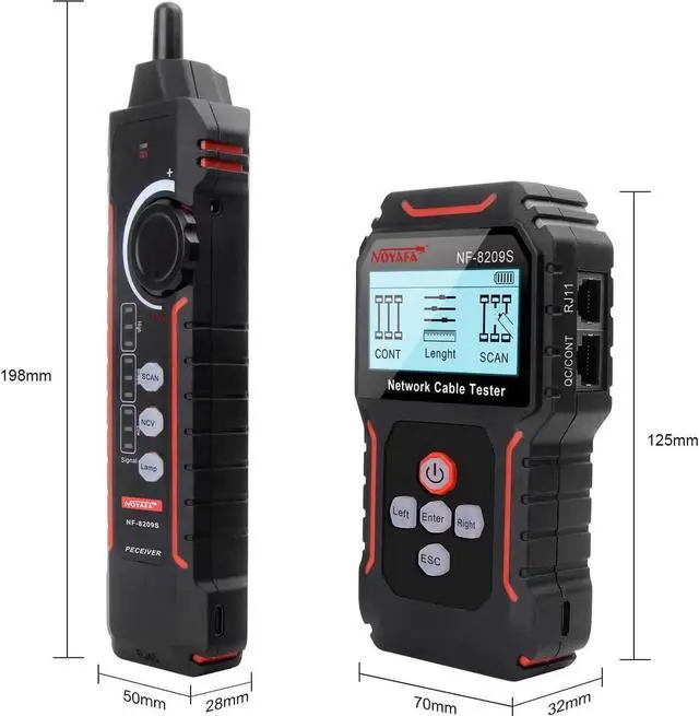 Alt view image 5 of 6 - Advanced Network Cable Tester with PoE& NCV,Cable Length Test,Port Flashing,Multifunction Anti Interference Scanning Modes Wire Tracker
