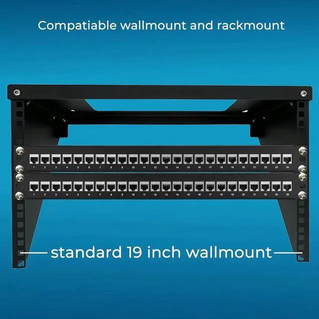 Alt view image 6 of 7 - Patch Panel 24 Port Cat7 with Inline Keystone 10G Support, Coupler Patch Panel STP Shielded 19-Inch with Removable Back Bar, 1U Network Patch Panel for Cat7, Cat6, Cat6A, Cat5e