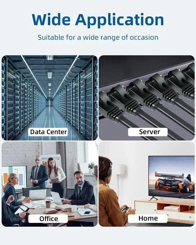 Alt view image 4 of 7 - Cat 6 Ethernet Cable 1.5ft 12Pack - 3ft 5ft 7ft 10ft 15ft Lengths for Selection, Snagless 1000Mbp/s High Speed Cat6 Ethernet Cord, STP Shield Pure Copper, Outdoor & Indoor (1.5 Feet,12 Pack)