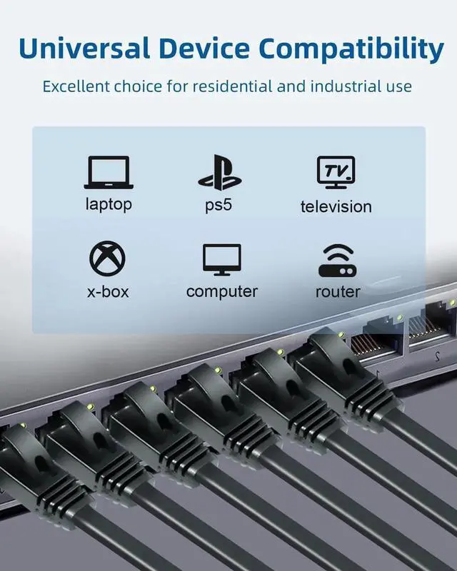 Alt view image 3 of 7 - Cat 6 Ethernet Cable 1.5ft 12Pack - 3ft 5ft 7ft 10ft 15ft Lengths for Selection, Snagless 1000Mbp/s High Speed Cat6 Ethernet Cord, STP Shield Pure Copper, Outdoor & Indoor (1.5 Feet,12 Pack)