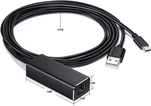 Alt view image 6 of 7 - JAENFONG USB to RJ45 LAN Network Adapter, with USB 2.0 Power Cord for Power Supply, 10/100Mbps Micro USB Ethernet Adapter, USB LAN Adapter for Chromecast Fire TV Stick/Home Mini/Ultra/Audio