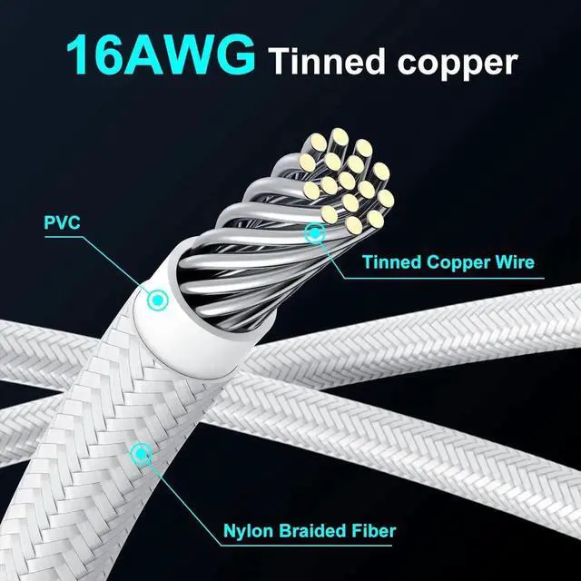 Alt view image 4 of 6 - PCIE 5.0 RTX 4070Ti 16Pin GPU Power Extension Cable, PCI-e 5.0 12VHPWR GPU Cable Adapter 16Pin(12+4) Male to 2X8Pin Female Extension Cord Designed for Geforce RTX 4070 4070 Super-13Inch White