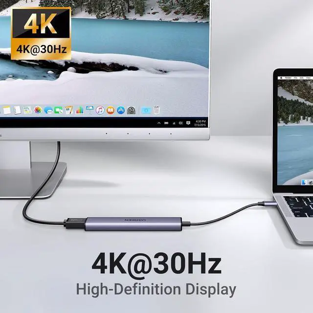Alt view image 4 of 7 - UGREEN Revodok 105 USB C Hub 5 in 1 Multiport Adapter 4K HDMI, 100W Power Delivery, 3 USB-A Data Ports, USB C Dongle for MacBook Pro/Air, iPad Pro, iMac, iPhone 16 Pro/Pro Max, XPS, Thinkpad