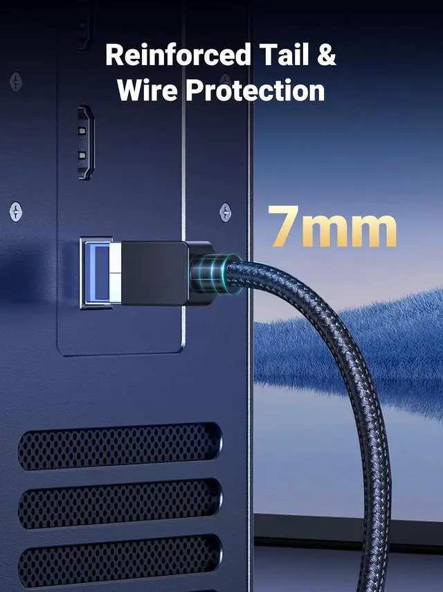 Alt view image 3 of 7 - UGREEN Cat 8 Ethernet Cable 1.5FT, High Speed Braided 40Gbps 2000Mhz Network Cord Cat8 RJ45 Shielded Indoor Heavy Duty LAN Cables Compatible for Gaming PC PS5 Xbox Modem Router 1.5FT