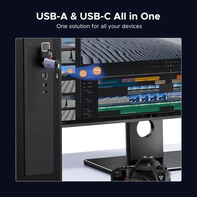 Alt view image 2 of 7 - UGREEN SD Card Reader USB C, USB 3.0 Micro SD Card Reader 2 in 1 Memory Card Reader for MicroSD SDHC SDXC Compatible with PC Computer MacBook Laptop iPad iPhone 17 16 15 Pro/Pro Max