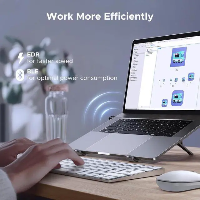 Alt view image 6 of 6 - UGREEN USB Bluetooth Adapter for PC, Bluetooth 6.0 Dongle Receiver EDR & BLE, Plug & Play for Windows 11/10/8.1, for Headphone/Keyboard/Mouse/Speakers/Printer
