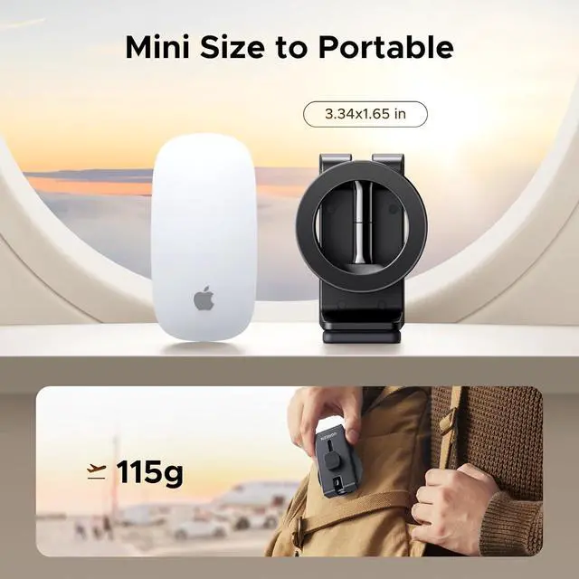 Alt view image 4 of 7 - UGREEN Airplane Phone Holder for Magsafe Air Plane Travel Essentials Magnetic Phone Mount Compatible with iPhone 17 Air 16 15 14 Plus 13 12 Pro Max Mini Magsafe Case, Handsfree for Long Flight Flying