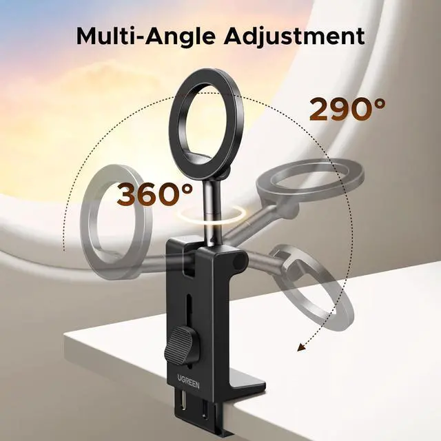 Alt view image 6 of 7 - UGREEN Airplane Phone Holder for Magsafe Air Plane Travel Essentials Magnetic Phone Mount Compatible with iPhone 17 Air 16 15 14 Plus 13 12 Pro Max Mini Magsafe Case, Handsfree for Long Flight Flying