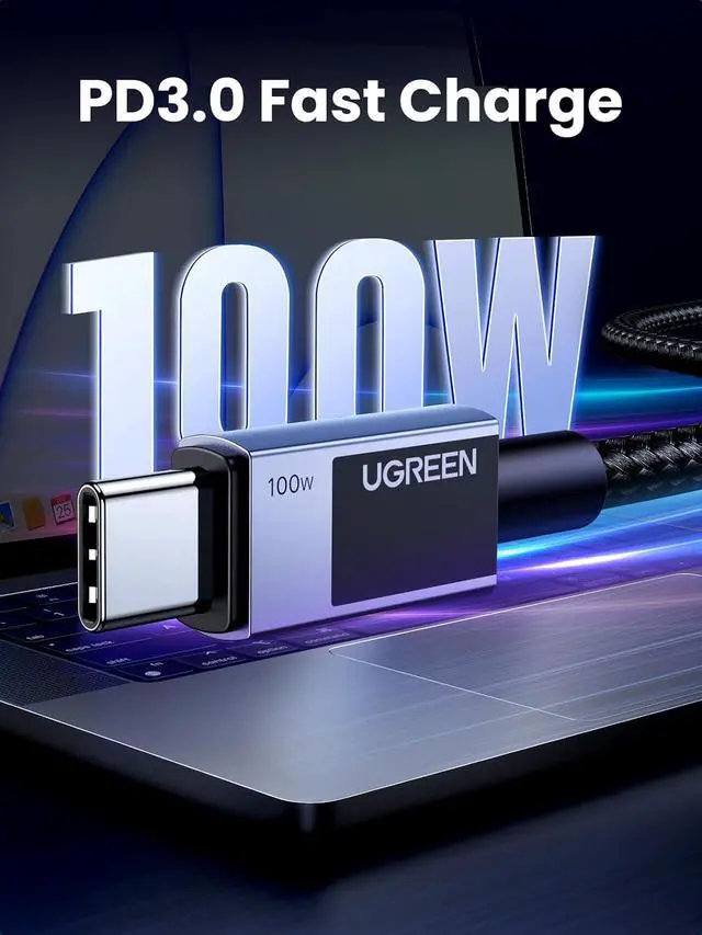 Alt view image 3 of 7 - UGREEN 100W USB C Cable Fast Charging, Type C Cord USB C Charger Cable for iPhone 17/17 Pro/17 Pro Max/16, MacBook Pro/Air, Galaxy S25/S24, iPad Pro/Air, Pixel 8, 3.3FT