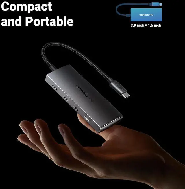 Alt view image 3 of 7 - UGREEN USB C Hub 10Gbps, 4 Ports USB 3.2 Data Only Adapter, High Speed Multiport Splitter for MacBook Air/Pro, iMac, iPad Pro, iPhone 15/15 Pro, Galaxy S23, and More