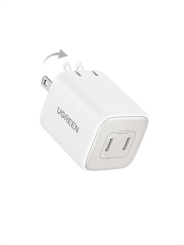 Main image of UGREEN 45W USB C Charger, Nexode 2 Port GaN Foldable PPS Wall Charger Block Support Samsung Super Fast Charging 2.0 for Galaxy S25/S24/Note 20, iPhone 16/15/14, iPad, MacBook, Steam Deck (White)