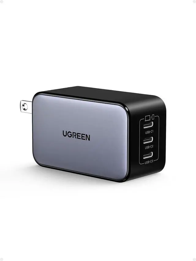 Main image of UGREEN Nexode 65W GaN USB C Wall Charger, 3-Port Type-C Fast Power Adapter Compatible with iPhone 17/16/15 Series, Galaxy S25/S24, Pixel 10/9, MacBook Pro/Air, iPad Pro/Air, Steam Deck
