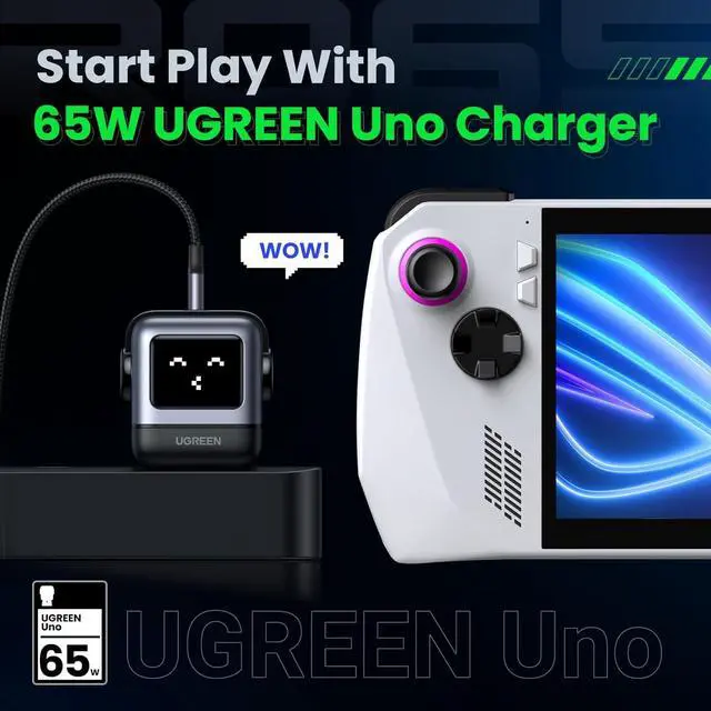 Alt view image 6 of 7 - UGREEN Uno 65W USB C Charging Block Nexode 3-Port GaN Charger Compact Fast USB C Power Adapter for MacBook Pro/Air, XPS 13, Note 20/10+, iPhone 17/16, Galaxy S25/S24, Steam Deck, ROG Ally(Black)