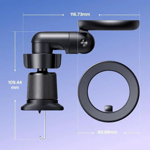 Alt view image 7 of 7 - UGREEN Phone Mount for Magsafe Air Vent Car Mount Magnetic Never Block Phone Holder Strengthen Magnetic Power Compatible with iPhone 17 16 15 Pro Max 14 13 12 Pro Mini MagSafe Case