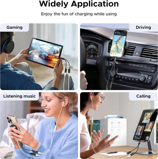Alt view image 6 of 7 - UGREEN Magnetic USB C Splitter 1 in 2 Out Dual USB C Headphone and Charger Type C Audio Adapter with PD 60W Fast Charging Dongle Cable for iPhone 17 Pro Max, Galaxy S25, Pixel 10, iPad Pro, Switch 2
