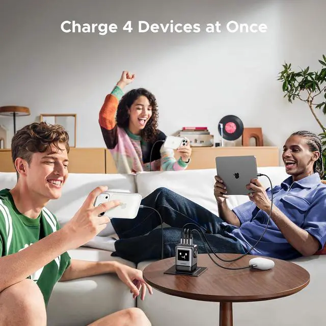 Alt view image 3 of 7 - UGREEN Uno 100W USB C Charger, Nexode 4-Port GaN Charger Compact Fast USB C Power Adapter for MacBook Pro/Air 2025, iPad Pro, iPhone 17 Pro, Galaxy S25 Ultra, Pixel 10, Steam Deck, ROG Ally